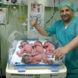 فلسطينية في غزة تنجب 4 توائم تحت القصف